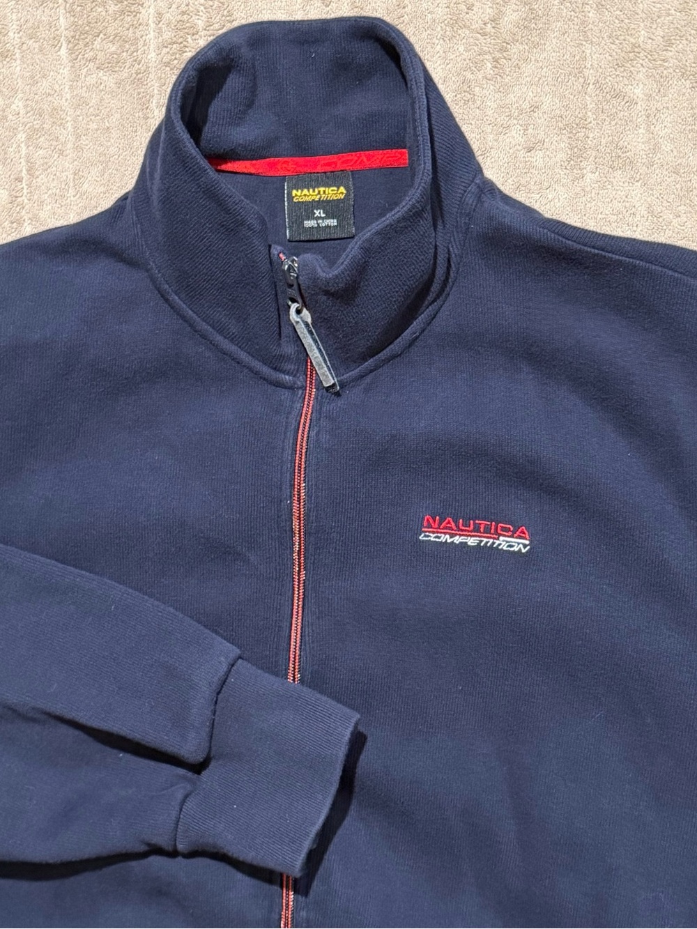 Men’s Vintage 90s Nautica Competition XL Blue Full Zip Jacket Nautech Sweatshirt